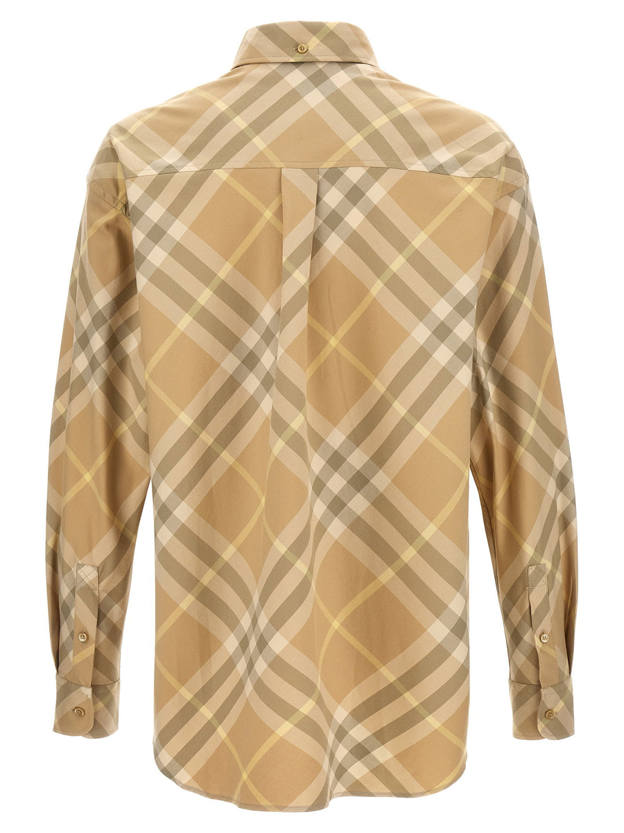 Burberry Beige Check Shirt For Men 100 Percent Cotton