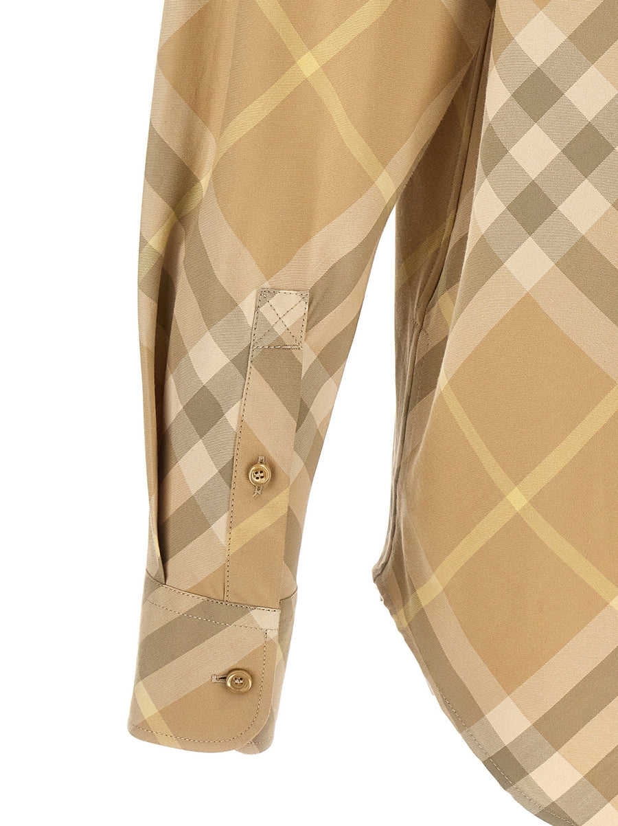 Burberry Beige Check Shirt For Men 100 Percent Cotton