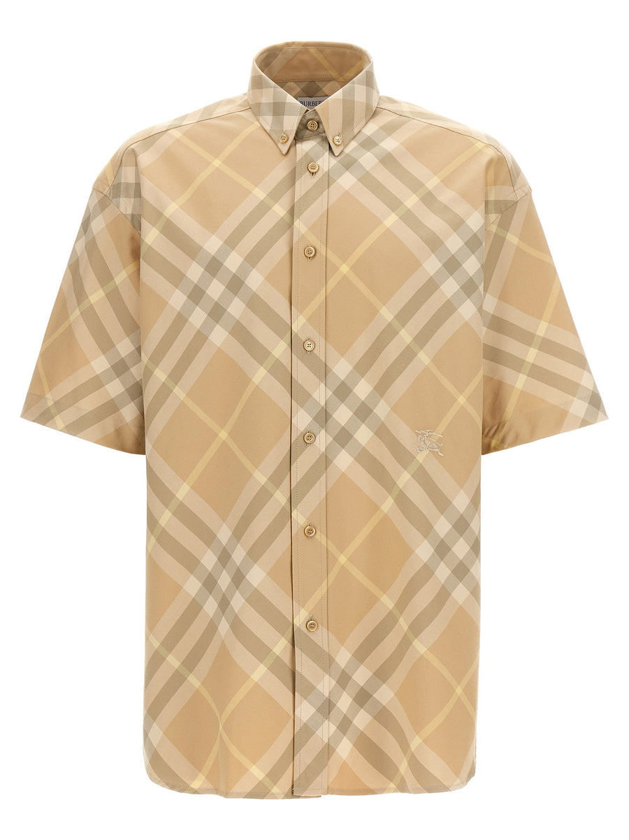 Burberry Logo Embroidery Check Shirt