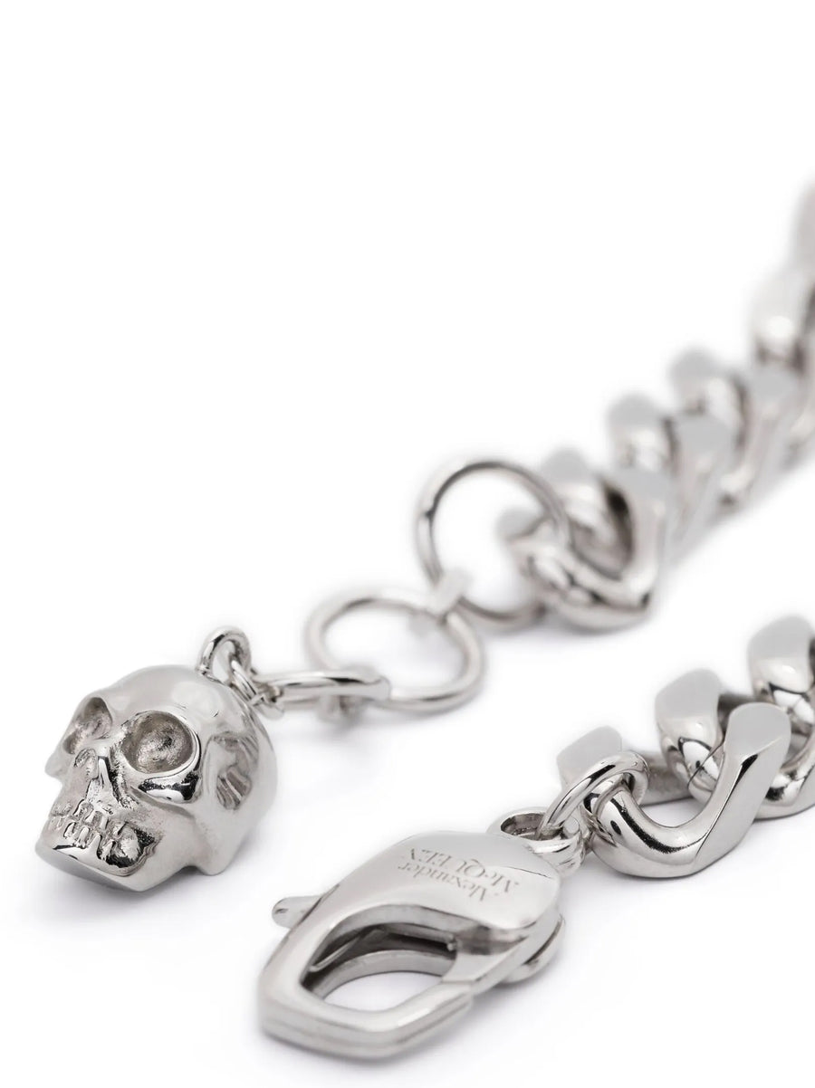 Alexander McQueen Skull Bracelet For Men Silver Palladium Finish Bold Iconic Accessory