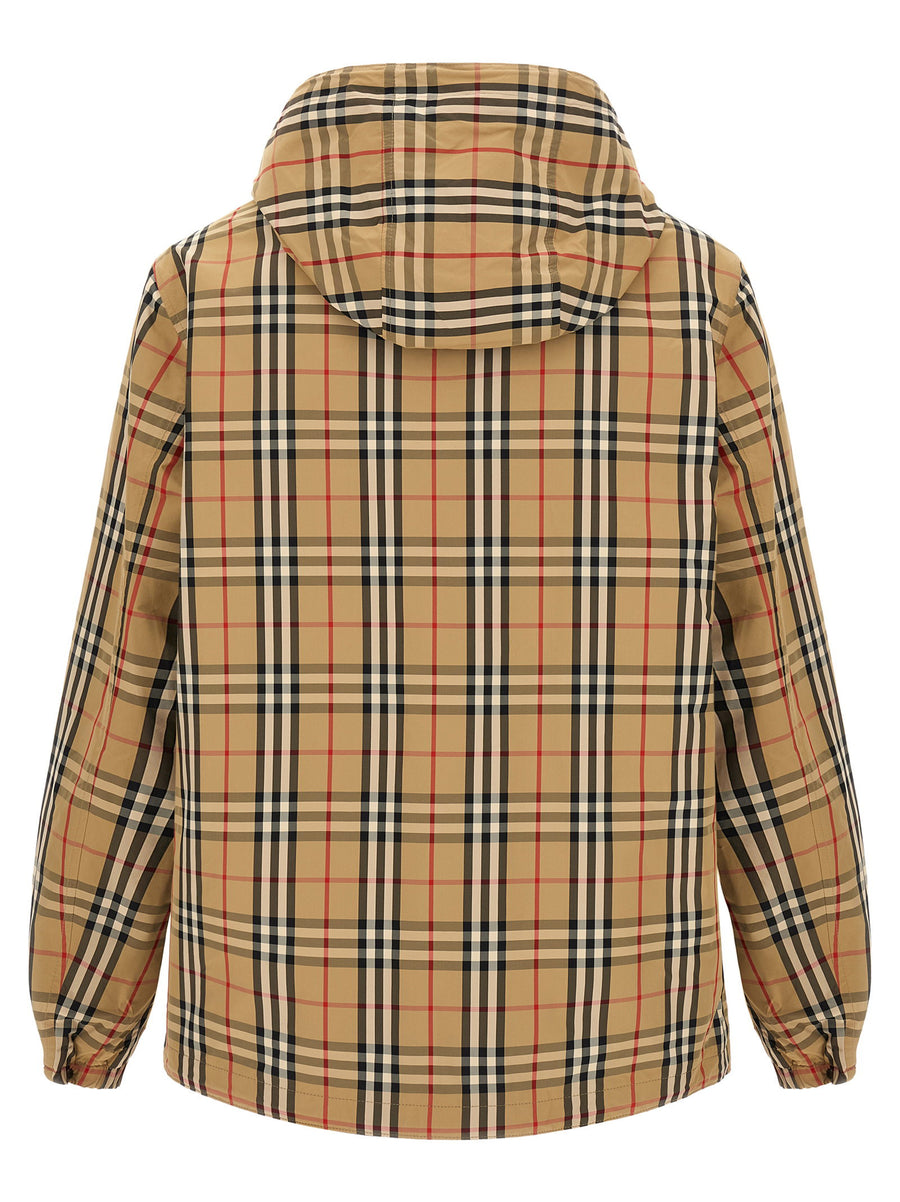 Burberry Rainford Reversible Jacket For Men Premium Nylon Knight Patch And Check Trim Travel Ready