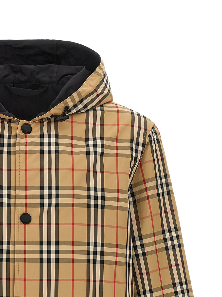 Burberry Rainford Reversible Jacket For Men Premium Nylon Knight Patch And Check Trim Travel Ready