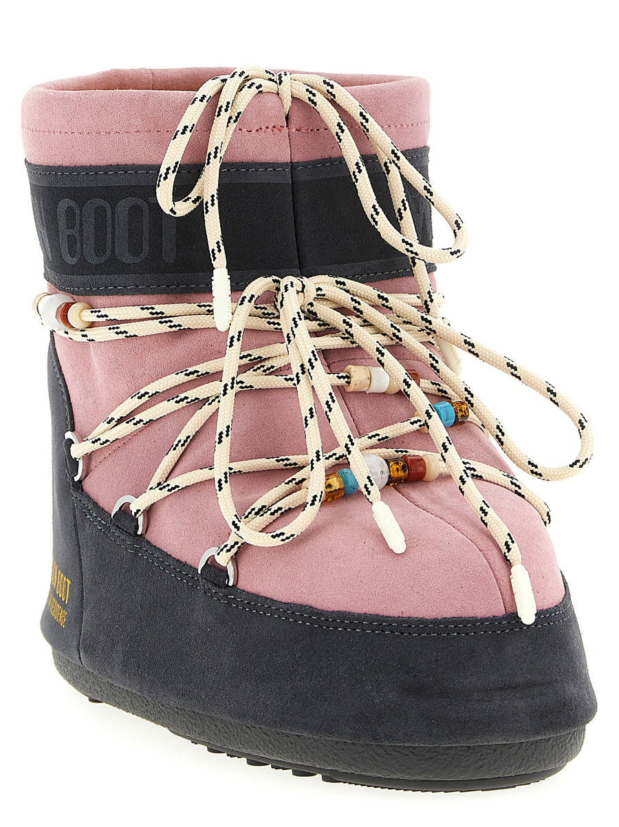 Moon Boot Iconlow Ankle Boots Multicolor Suede Leather For Women Ambidextrous Comfort
