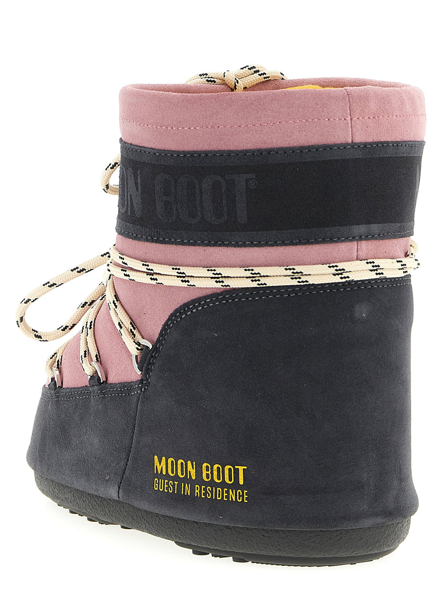 Moon Boot Iconlow Ankle Boots Multicolor Suede Leather For Women Ambidextrous Comfort