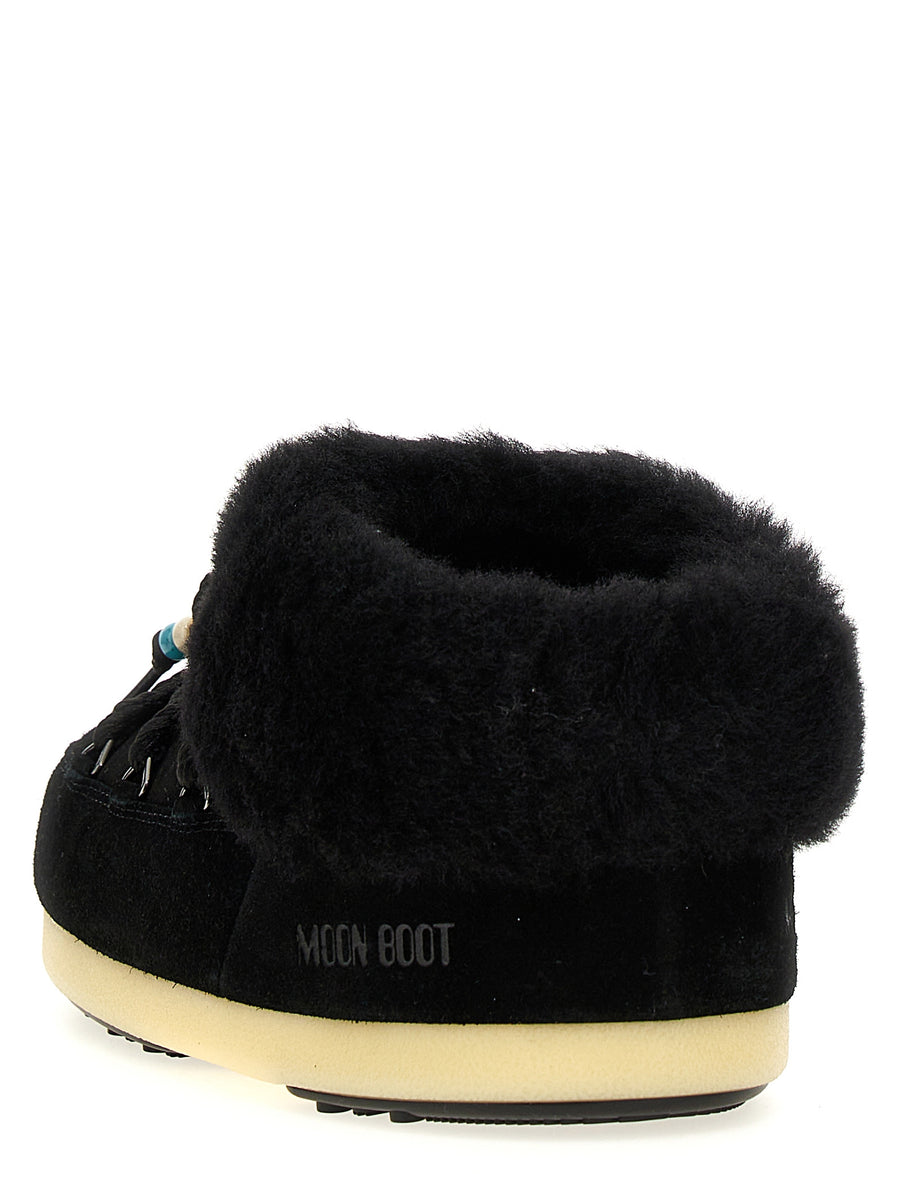 Moon Boot Beaded Mule Boots For Women Luxurious Suede With Bead Detailing And Plush Fur Insert