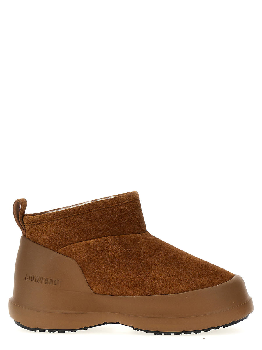Moon Boot Luna Low Winter Boots For Women Warm Fur Lined Ankle Boot With Non Slip Sole