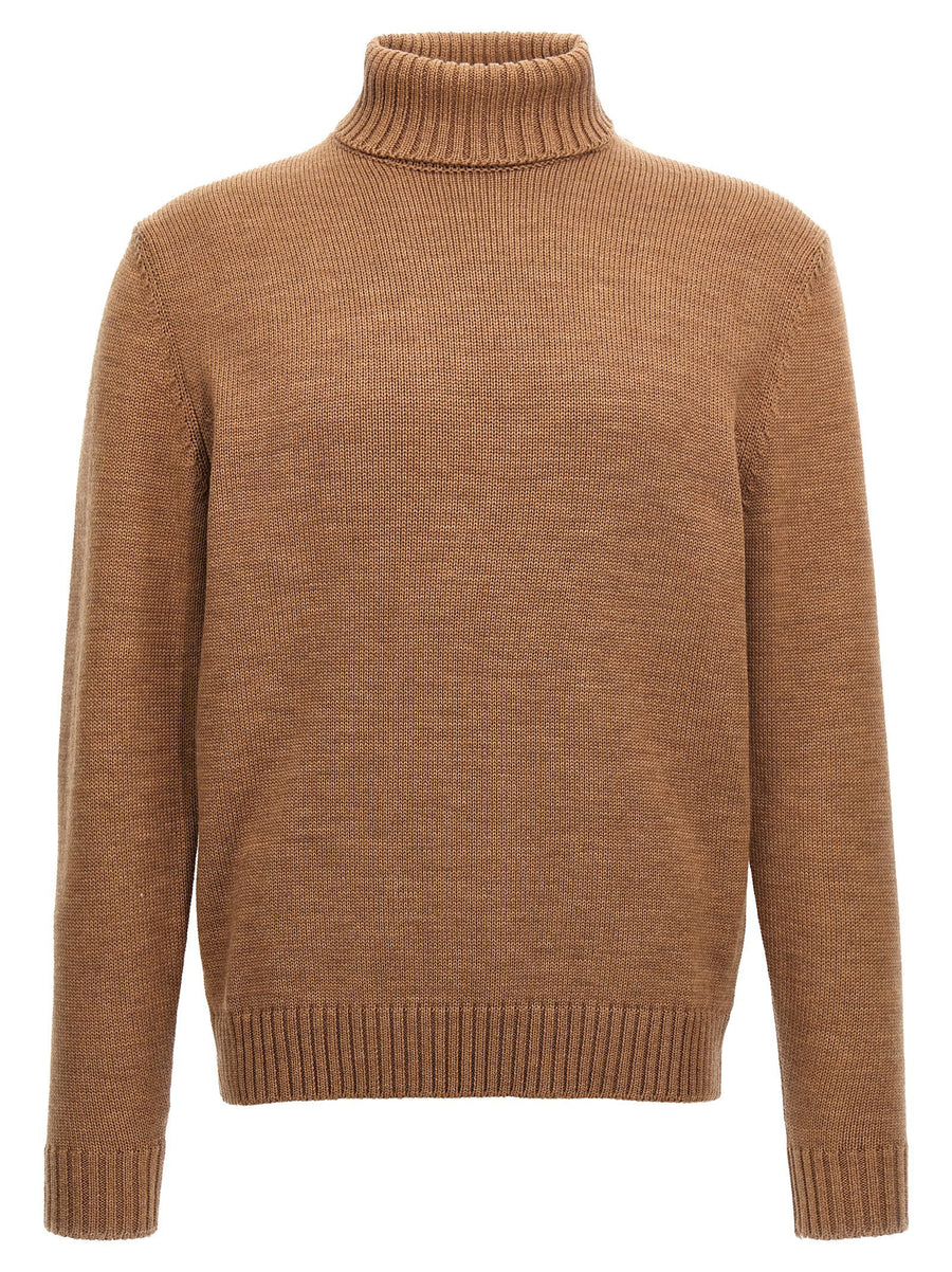Zanone Turtleneck Wool Sweater For Men Hundred Percent Virgin Wool Premium Knit Timeless Warmth Polished Silhouette