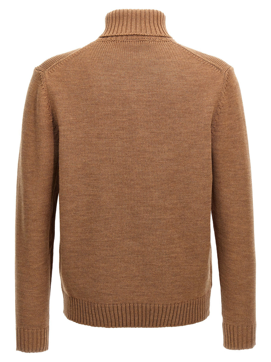 Zanone Turtleneck Wool Sweater For Men Hundred Percent Virgin Wool Premium Knit Timeless Warmth Polished Silhouette