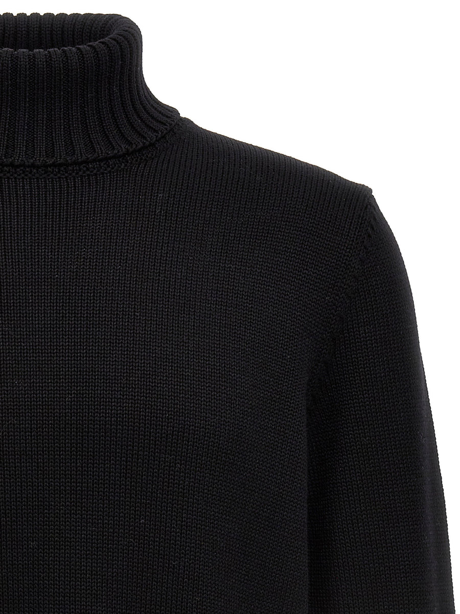 Zanone Turtleneck Wool Sweater For Men Luxury Warmth 100% Virgin Wool Timeless Black Luxury Knit Topwear