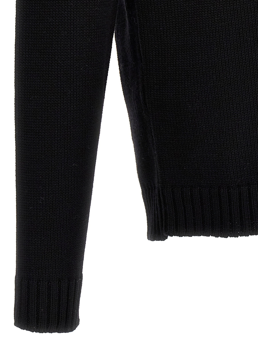 Zanone Turtleneck Wool Sweater For Men Luxury Warmth 100% Virgin Wool Timeless Black Luxury Knit Topwear