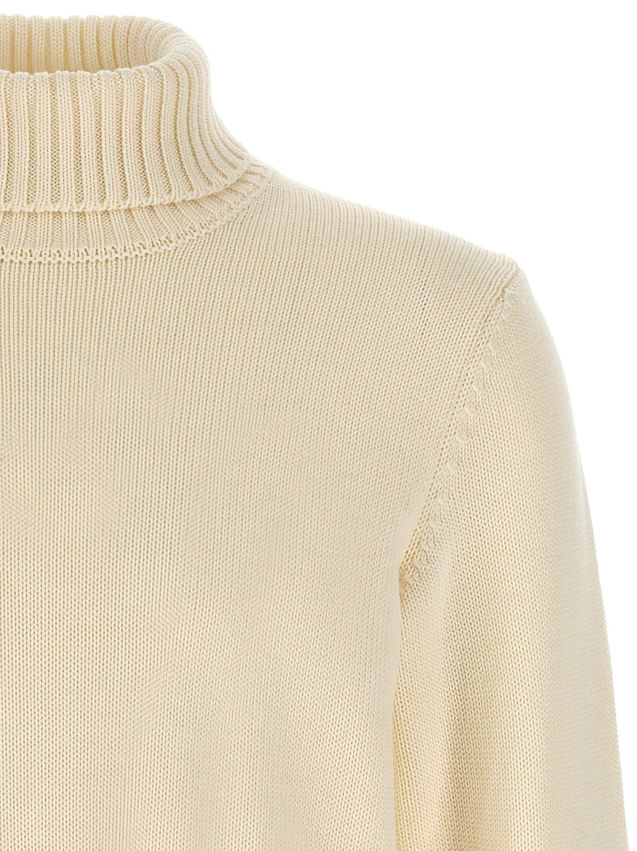 Zanone Turtleneck Sweater White Virgin Wool, Elegant Layering for Women, Refined Warmth