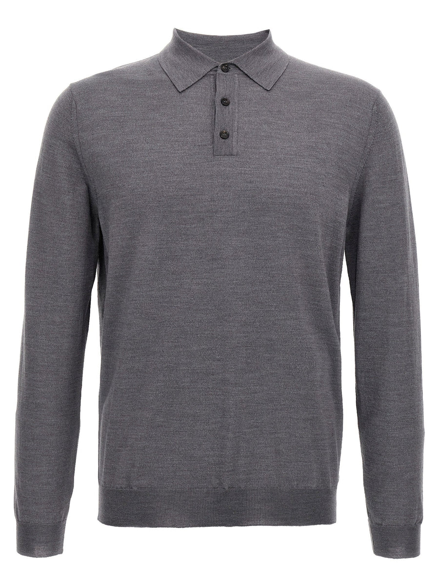 Zanone Virgin Wool Polo Shirt for Men Premium Luxurious Flexwool Comfort in Gray