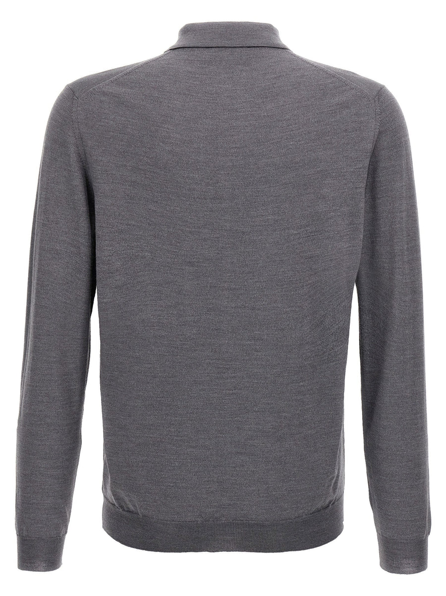 Zanone Virgin Wool Polo Shirt for Men Premium Luxurious Flexwool Comfort in Gray