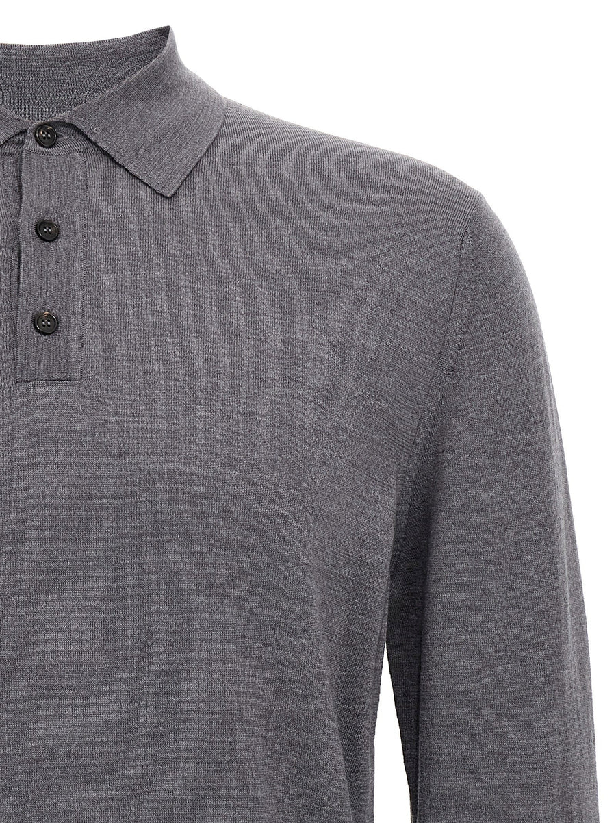 Zanone Virgin Wool Polo Shirt for Men Premium Luxurious Flexwool Comfort in Gray