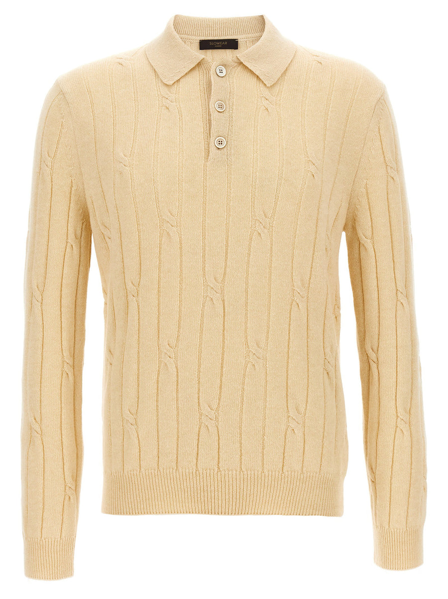 Zanone Braided Wool Polo Shirt