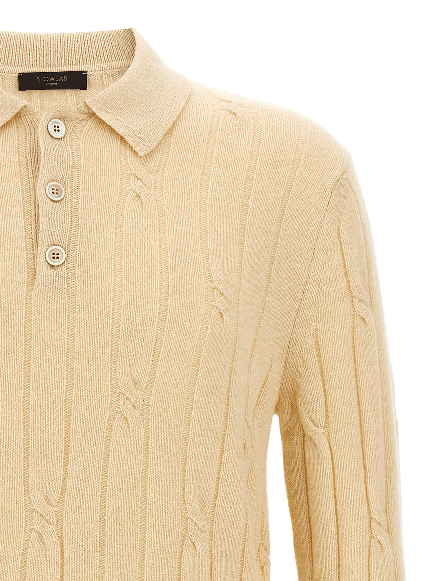 Zanone Braided Wool Polo Shirt