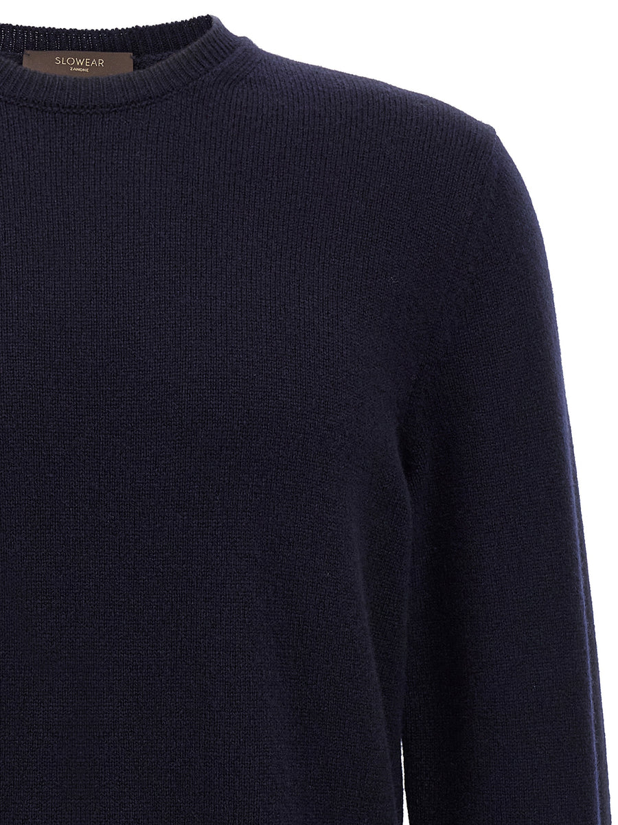 Zanone Virgin Wool Crewneck Sweater For Women Slim Fit Layering Ready Polished Everyday Essential