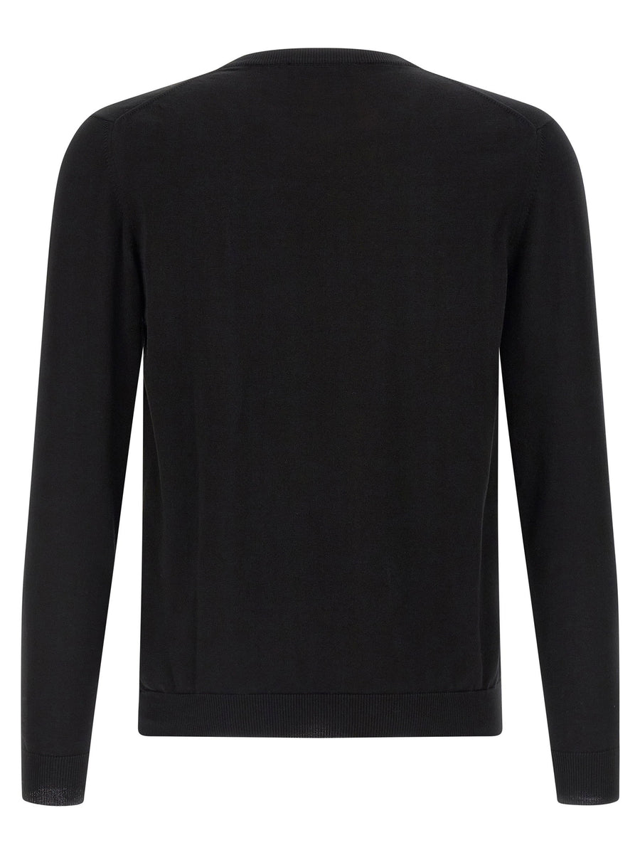 Zanone 100% Cotton Sweater For Men Crewneck Black Versatile Everyday Comfort Refined Finish