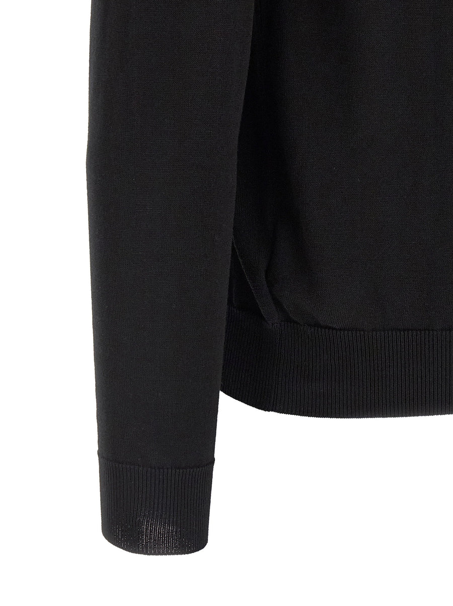 Zanone 100% Cotton Sweater For Men Crewneck Black Versatile Everyday Comfort Refined Finish