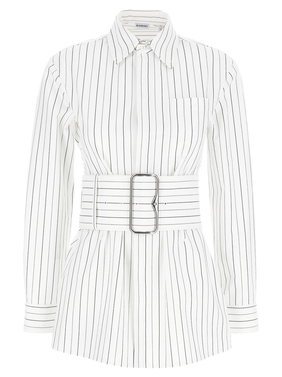 Burberry Striped Shirt For Women 100 Percent Cotton Tailored Classic Office Essential