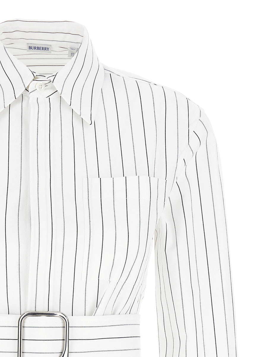 Burberry Striped Shirt For Women 100 Percent Cotton Tailored Classic Office Essential
