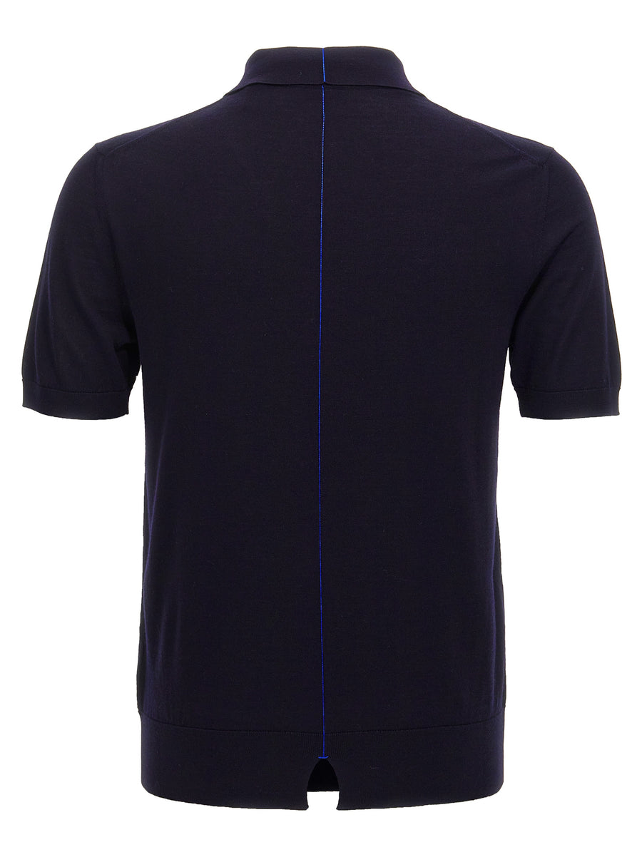 Burberry Wool Polo Shirt 100 Percent Wool Luxury For Modern Men Smart Casual Office Ready With Front Embroidery