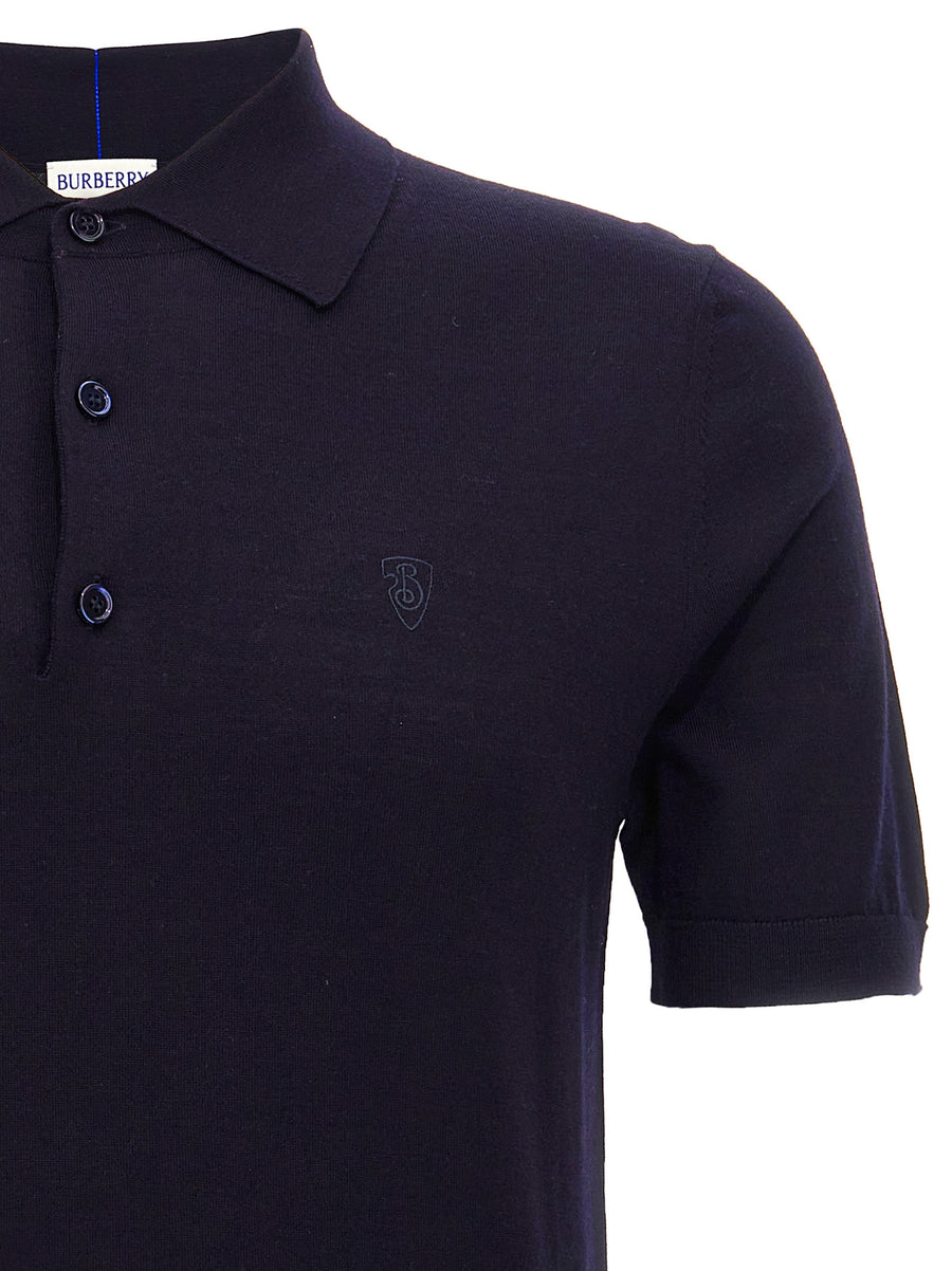 Burberry Wool Polo Shirt 100 Percent Wool Luxury For Modern Men Smart Casual Office Ready With Front Embroidery