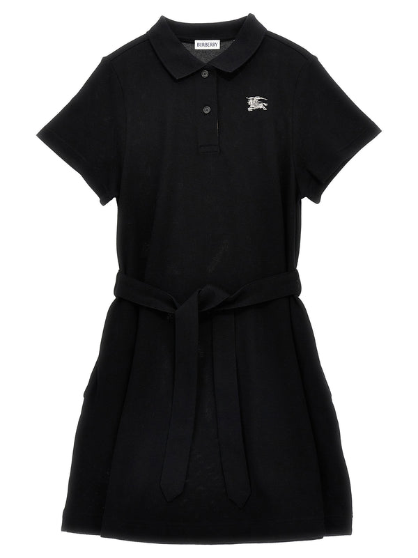 Burberry Astrid Polo Dress For Little Girls 100 Percent Cotton Pique With Front Logo Embroidery And Full Skirt