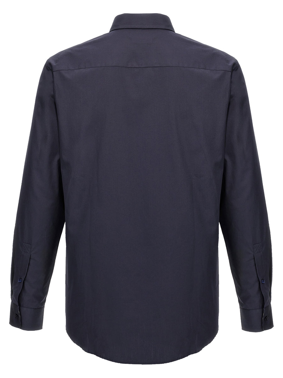 Burberry Logo Embroidery Shirt For Men 100 Percent Cotton Luxury Tone On Tone Front Signature