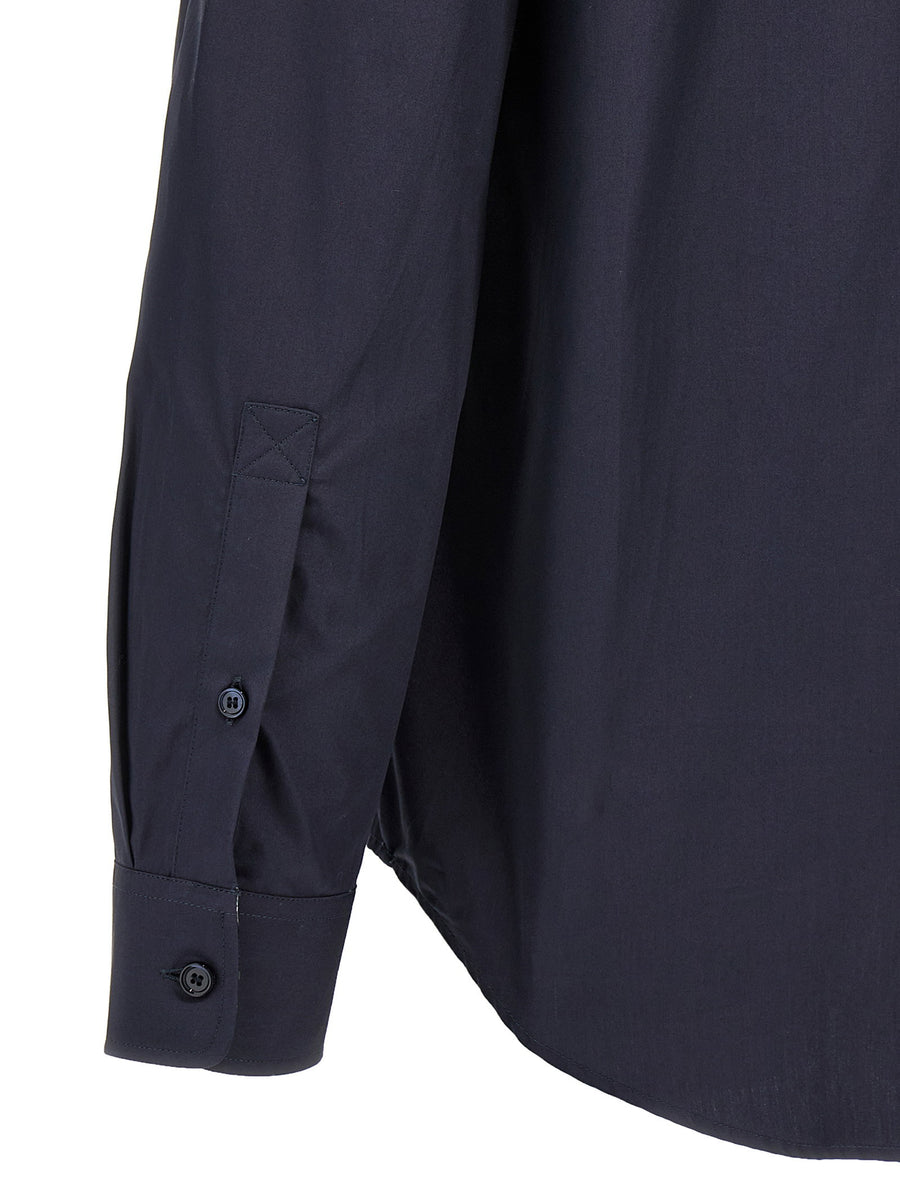 Burberry Logo Embroidery Shirt For Men 100 Percent Cotton Luxury Tone On Tone Front Signature