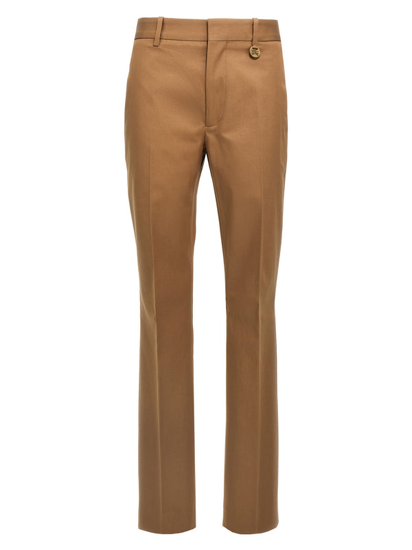 Burberry Women Beige 100 Percent Cotton Straight Leg Trousers Timeless Refined Premium Everyday Wear
