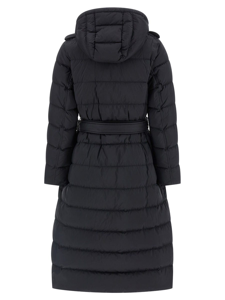 Burberry Padded Trench Coat For Women With Removable Hood Belted Silhouette Cozy Weatherproof