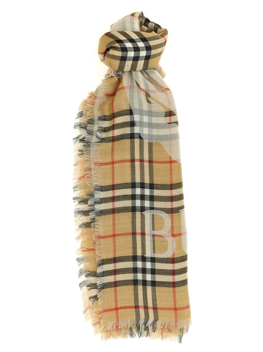 Burberry Scarf Equestrian Knight Design For Women Timeless Luxury Warmth And Heritage Fringed Edges