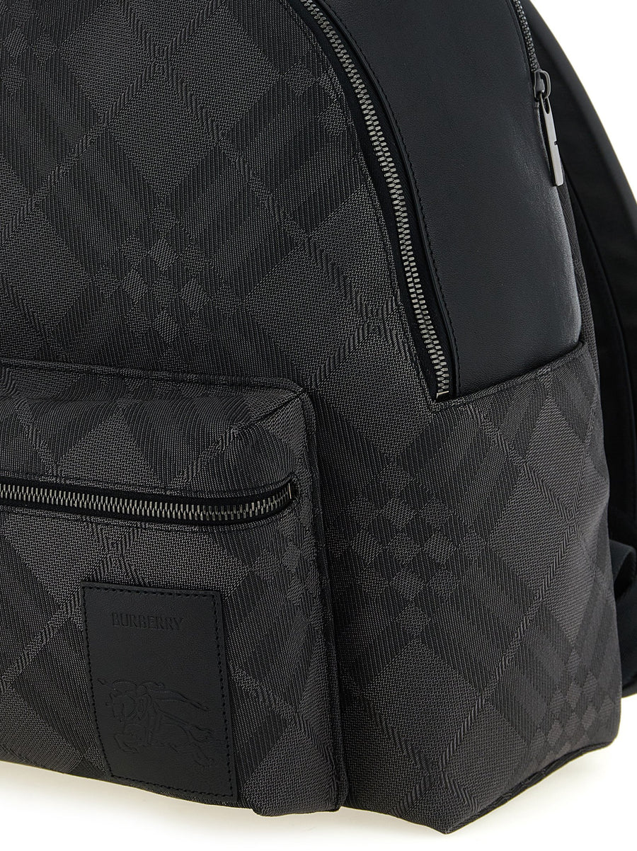 Burberry Chester Backpack For Men Nylon Blend With Multi Pocket System And Luxury Embossed Logo
