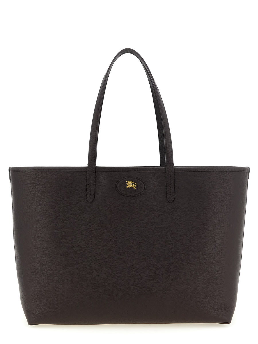 Burberry Reversible Bloomsbury Medium Shopper Bag Leather Exterior Or Burberry Check Fabric For Women