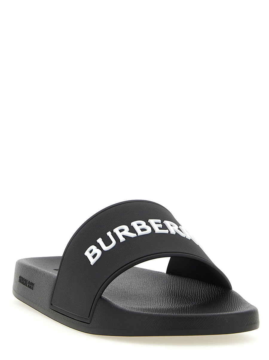 Burberry Furley Slides Men's Luxury PU Sandals With Shaped Insole And Logo Band Edition