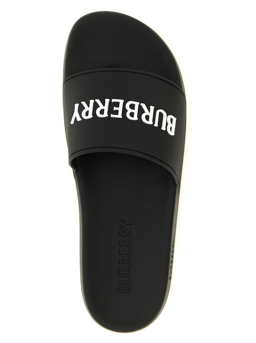Burberry Furley Slides Men's Luxury PU Sandals With Shaped Insole And Logo Band Edition