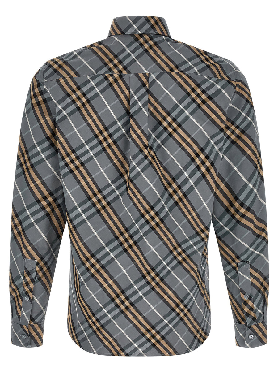 Burberry Robert Shirt For Men Cotton Poplin Multicolor Check Signature Detail Tailored Luxury