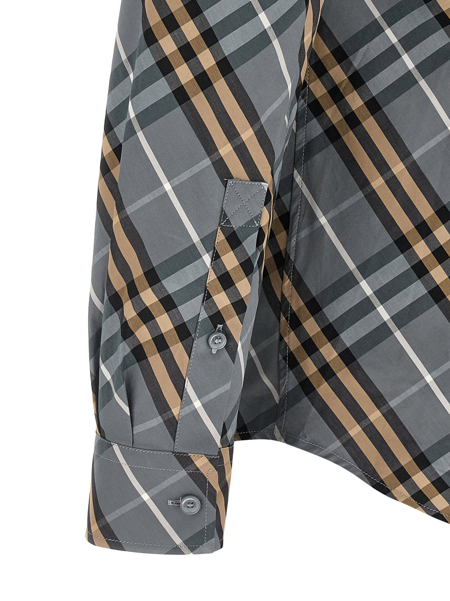 Burberry Robert Shirt For Men Cotton Poplin Multicolor Check Signature Detail Tailored Luxury