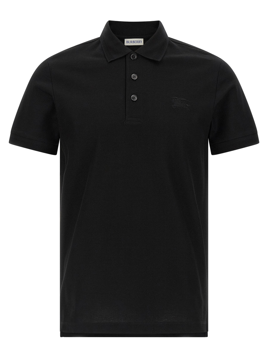 Burberry Eddie Polo Shirt For Men Luxury 100% Cotton Pique Chevron Collar Equestrian Knight Logo