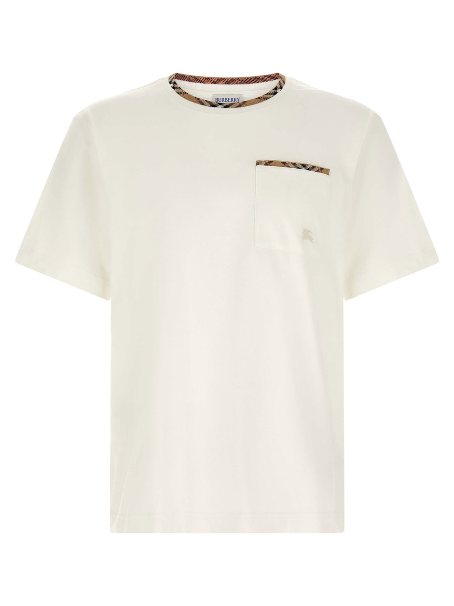 Burberry Ryan T Shirt Men White 100 Percent Cotton Crewneck Topwear