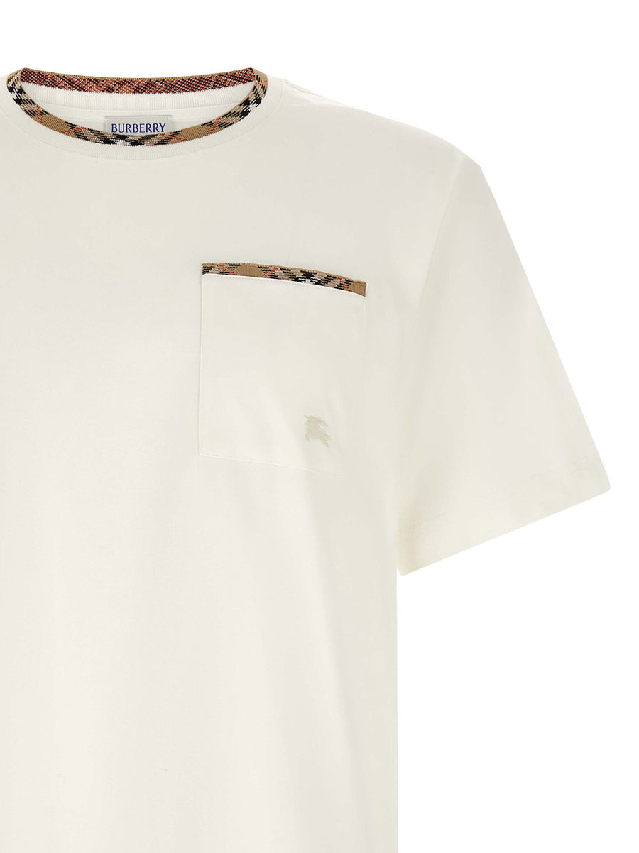 Burberry Ryan T Shirt Men White 100 Percent Cotton Crewneck Topwear