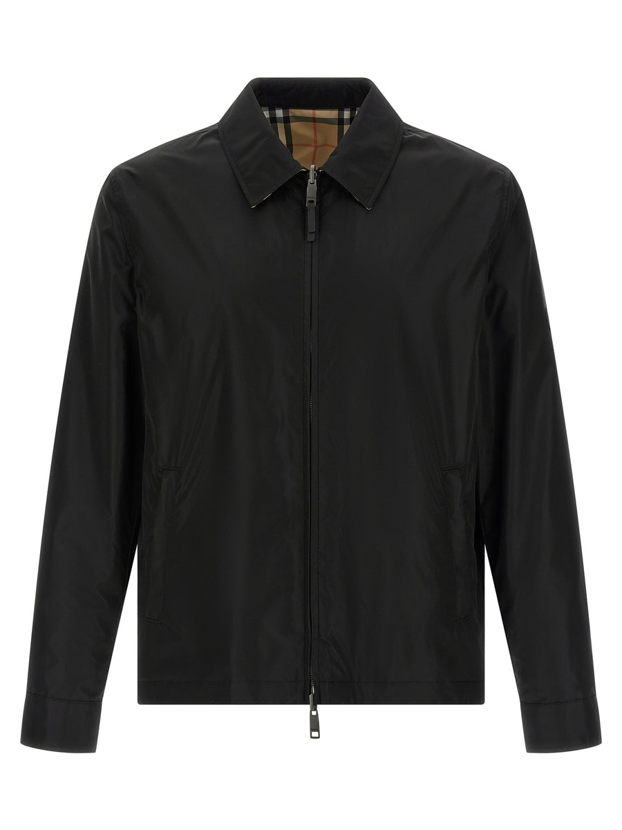 Burberry Bloomsbury Reversible Rainproof Nylon Jacket For Men Dual Look Weatherproof Luxury
