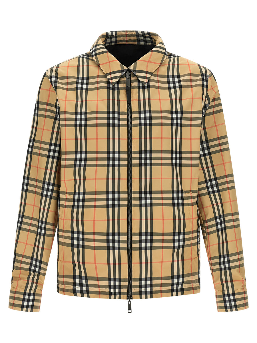 Burberry Bloomsbury Reversible Rainproof Nylon Jacket For Men Dual Look Weatherproof Luxury