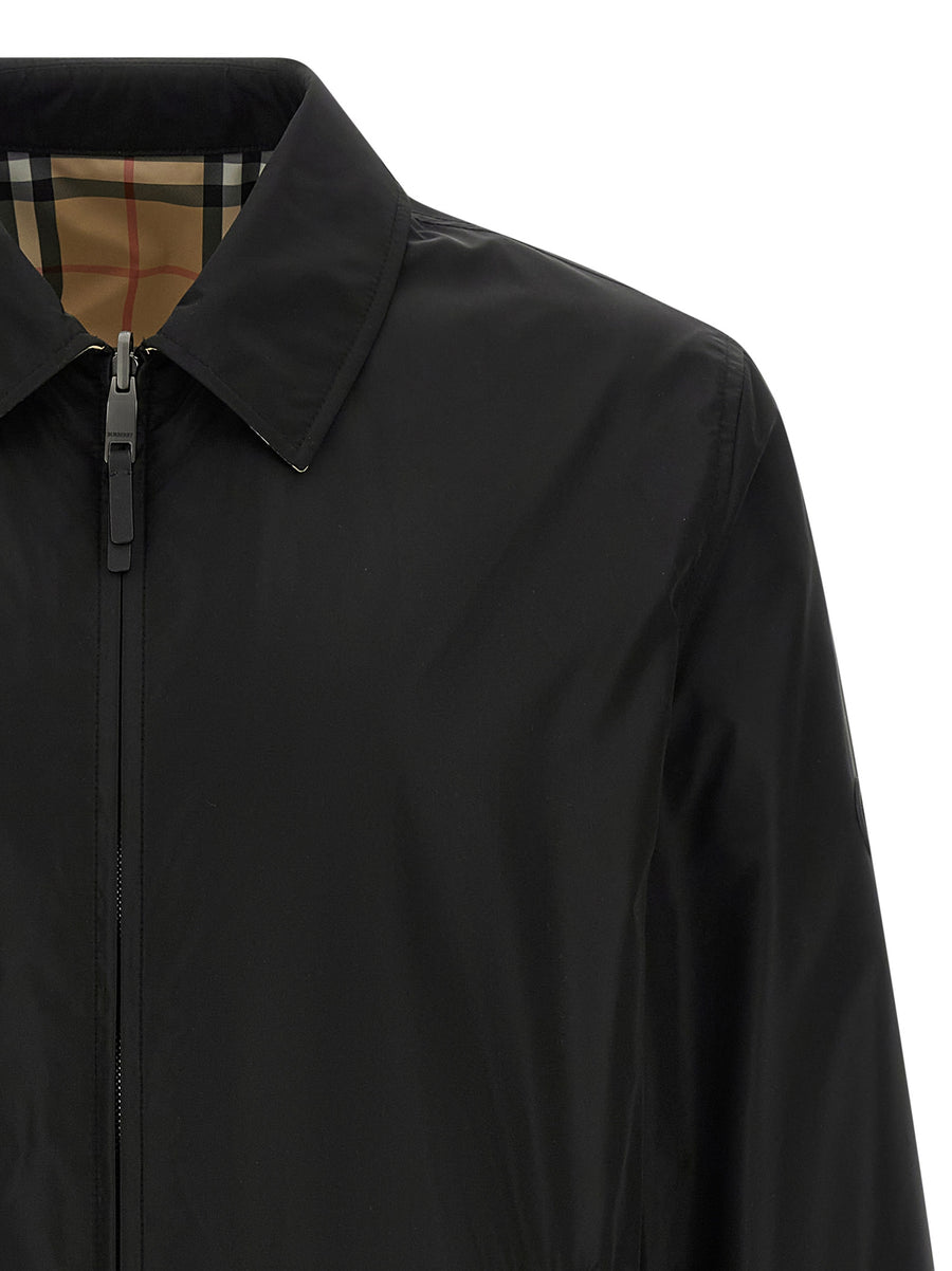 Burberry Bloomsbury Reversible Rainproof Nylon Jacket For Men Dual Look Weatherproof Luxury