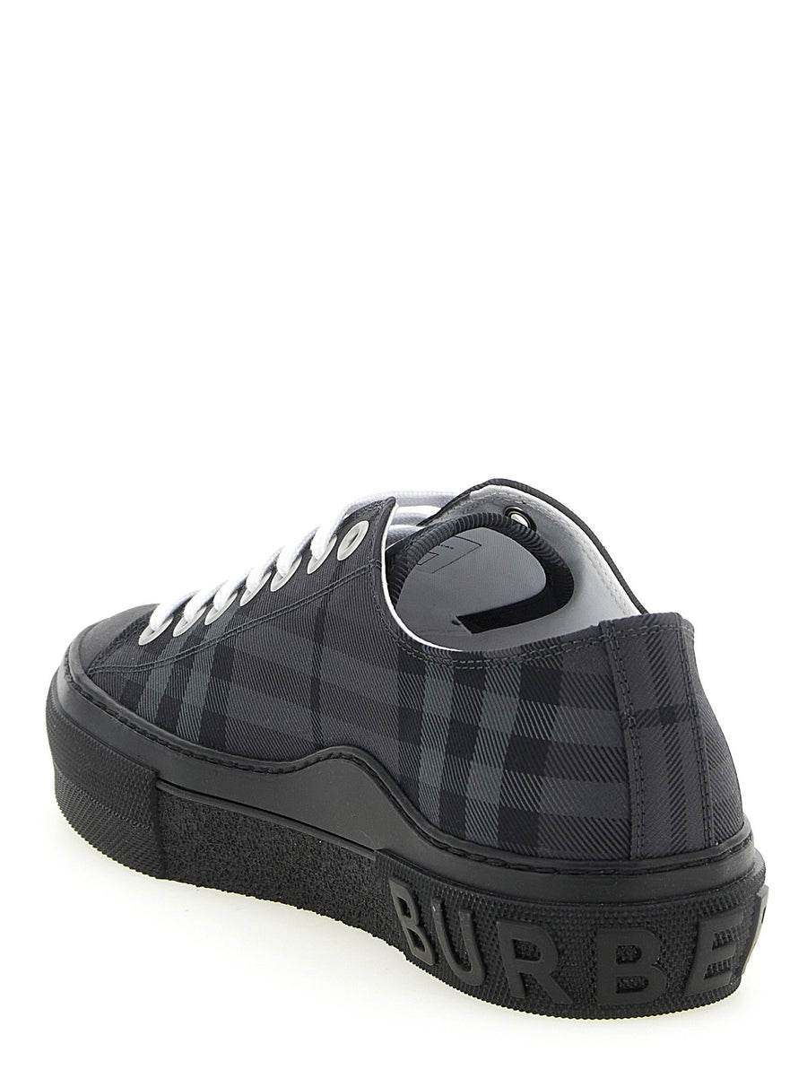 Burberry Gray Check Print Low Top Sneakers For Men Casual Luxury