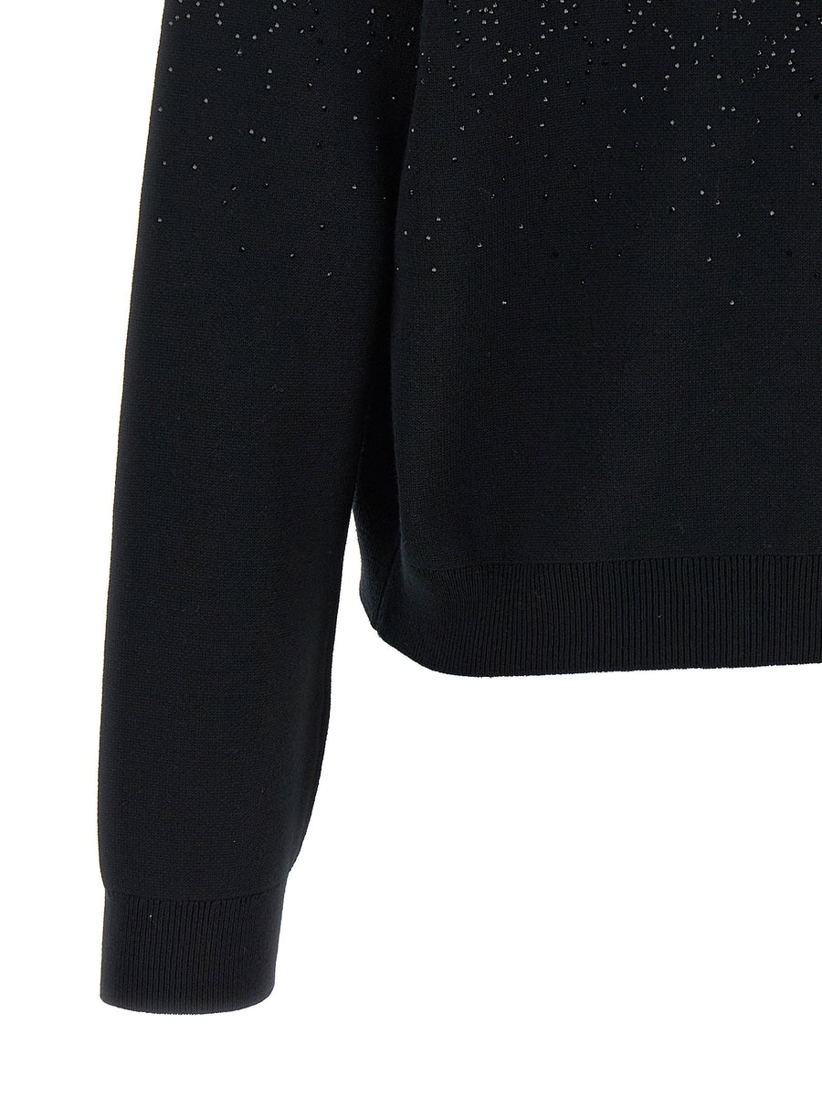 Gucci GG Crystal Cardigan In Black 100 Percent Wool For Women