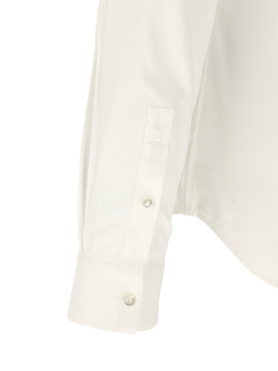 Gucci Nastro Web Shirt White Oxford Cotton Long Sleeve For Men