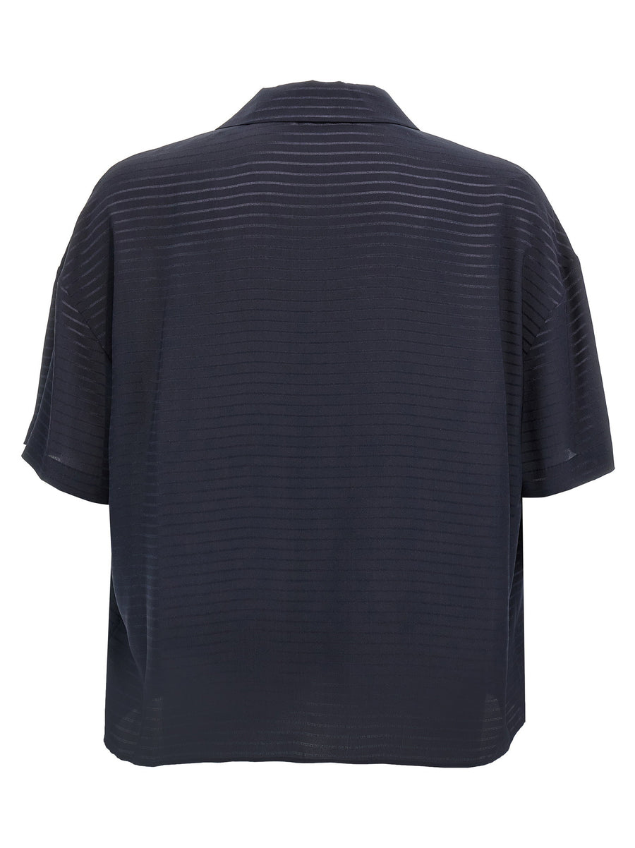 Saint Laurent Silk Polo Shirt For Men In Blue Stripes With Breathable 100 Percent Silk Smart Casual Luxury