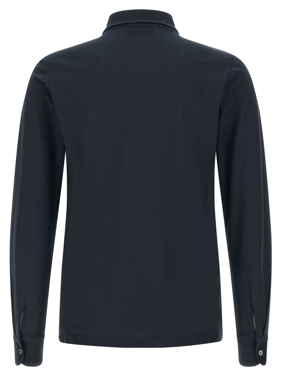 Zanone Ice Cotton Polo Shirt For Men Breathable Blue 100 Percent Cotton Jersey Timeless Smart Casual Essential